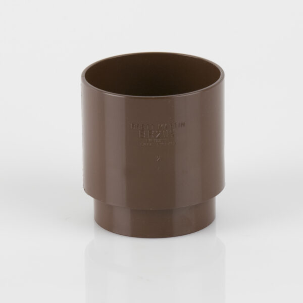 68mm Round Downpipe Connector Brown