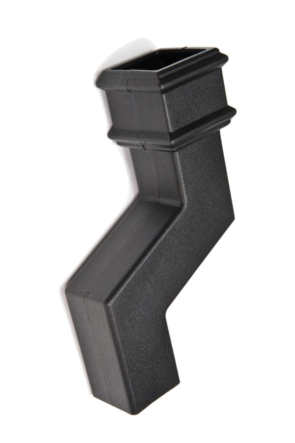 115mm Square Offset Cast Iron Effect Black